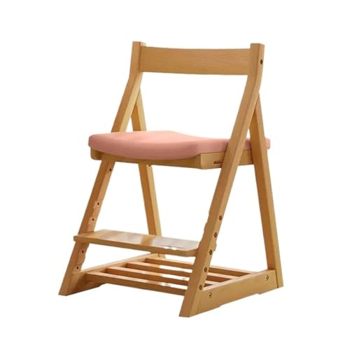 Hhmmei2024-23 Lernstühle für Kinder Kinder-Studienstuhl aus Holz, Verstellbarer Haushalts-Esszimmerstuhl, kann den Computerstuhl anheben, Kleiner Studenten-Schreibtischstuhl Schreibarbeitsstuhl(Pink) von Hhmmei2024-23
