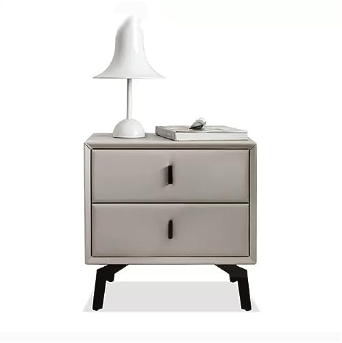 Hhmmei2024-23 Modern Holz-Nachttisch, minimalistischer Schlafzimmer-Nachttisch, einfarbig, Aufbewahrung, Nachttischmöbel, weiches Paket, Antikollision Schlafzimmer(Grigio) von Hhmmei2024-23