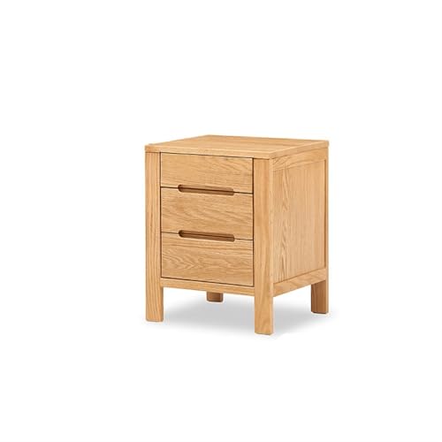 Hhmmei2024-23 Modern Massivholz Nachttisch Wohnzimmer Lagerung Sideboard Original Holz Farbe 3 Schubladen Lagerung Schrank for Schlafzimmer Wohnzimmer Schlafzimmer von Hhmmei2024-23