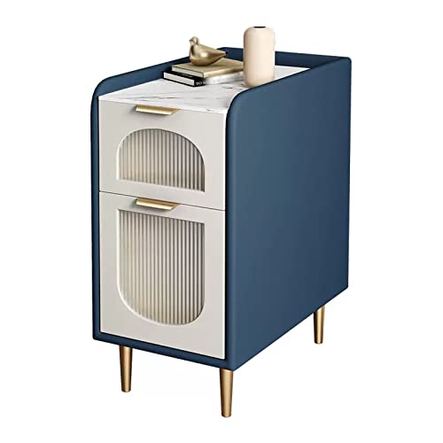Hhmmei2024-23 Modern Moderner Nachttisch aus Holz mit Akzent-Sofatisch, schmaler Nachttisch mit 2 Schubladen, Beistelltisch for Wohnzimmer und Schlafzimmer Schlafzimmer(L35xD40xH60cm) von Hhmmei2024-23