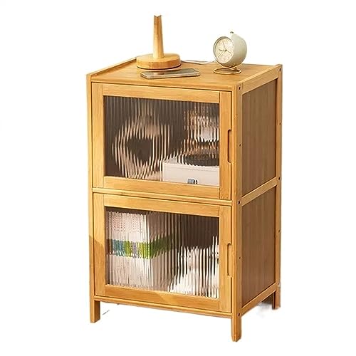 Hhmmei2024-23 Modern Nachttisch, minimalistisches Regal, kleine Aufbewahrung, Nachttisch, Holzaufbewahrung mit Glastür, einfache Nachttischmöbel Schlafzimmer(B) von Hhmmei2024-23
