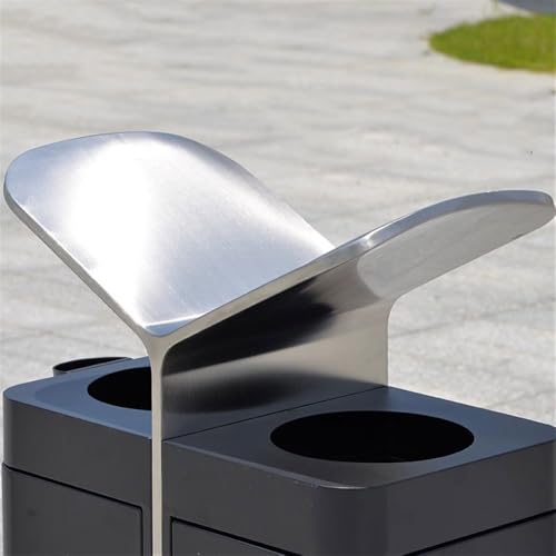 Hhmmei2024-23 Mülleimer Mülltonnen Creative Simplicity Kleinmülleimer for den Außenbereich, Edelstahl, Metall, Mülleimer Mülltonnenbox von Hhmmei2024-23