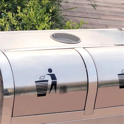 Hhmmei2024-23 Mülleimer Mülltonnen Mülleimer mit zwei Fächern, Abfalleimer aus Edelstahl for den Außenbereich mit Aschenbecher Mülltonnenbox von Hhmmei2024-23