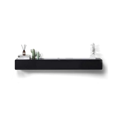 Hhmmei2024-23 TV-Ständerschrank Schwebender TV-Ständer mit Klapptüren und Schubladen, an der Wand montierte schwebende Entertainment-Center-TV-Konsole TV-Ständer Modern(Schwarz,200x20x24cm) von Hhmmei2024-23