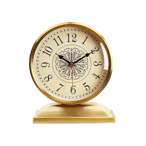 Hhmmei2024-23 Vintage Tischuhr Retro Tischuhren Wohnzimmer Elektronische Stille Schreibtischuhren Metall Wohnkultur Einfach Zu Lesen Tisch Schreibtischuhr von Hhmmei2024-23