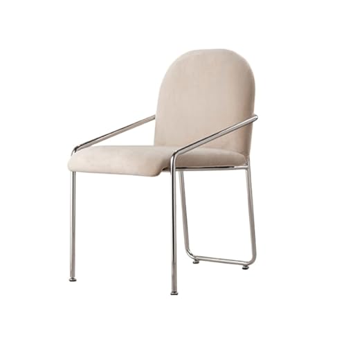 Küchen-Esszimmerstuhl Esszimmerstühle aus Samt, gepolsterter Küchen-/Esszimmerstuhl mit Rückenlehne und Metallbeinen for Wohnzimmer, Empfangszimmer, Wartezimmer, Schlafzimmer Wohnzimmerstuhl(Beige) von Hhmmei2024-23