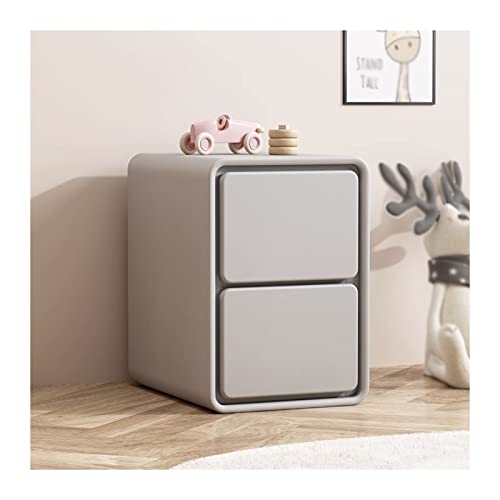 Modern Grauer kleiner Nachttisch aus Kunstleder mit 2 Schubladen, moderner Schlafzimmer-Nachttisch, Beistelltisch, Aufbewahrungsschrank for Wohnzimmer, 18,8" H Schlafzimmer(L35xD40xH48cm) von Hhmmei2024-23