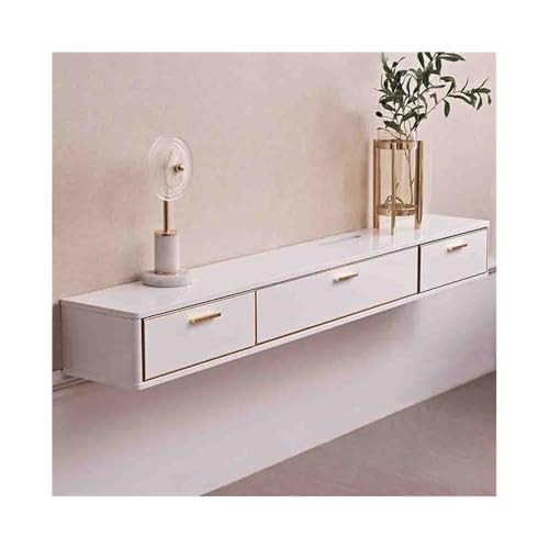 TV-Ständerschrank Schwebender TV-Ständer, wandmontiertes 70,9-Zoll-Entertainment-Center mit 2 Schubladen, moderner schwebender Medienkonsole mit Klapptür for Unterfernseher TV-Ständer Modern(Weiß) von Hhmmei2024-23