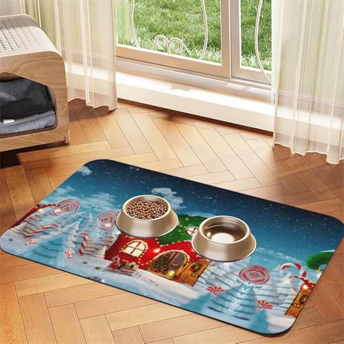 Elfs House Printing Haustier-Tischdecke, saugfähig, spezielles Pad für Futternäpfe, rollbar zur Aufbewahrung, ideal für Futternäpfe Elfs House Printing Haustier-Tischdecke, saugfähig, spezielles Pad für Futternäpfe, rollbar zur Aufbewahrung, ideal für Futternäpfe von Hhwwtye