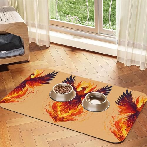 Phoenix 1 Druck-Tischdecke für Haustiere, saugfähig, spezielles Pad für Futternäpfe, rollbar zur Aufbewahrung, ideal für Futternäpfe Phoenix 1 Druck-Tischdecke für Haustiere, saugfähig, spezielles Pad für Futternäpfe, rollbar zur Aufbewahrung, ideal für Futternäpfe von Hhwwtye