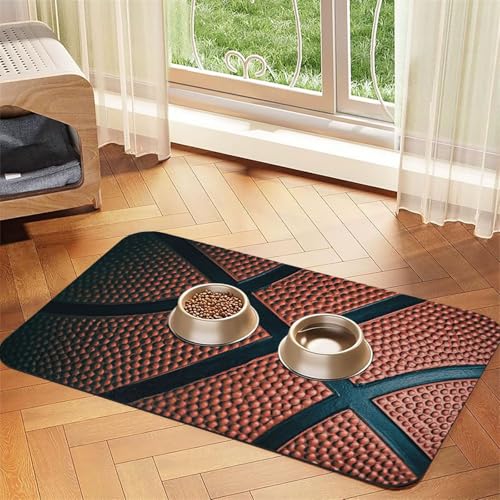 Saugfähige Tischdecke, Basketball-Sportdruck, spezielles Pad für Futternäpfe, rollbar zur Aufbewahrung, ideal für Futternäpfe Saugfähige Tischdecke, Basketball-Sportdruck, spezielles Pad für Futternäpfe, rollbar zur Aufbewahrung, ideal für Futternäpfe von Hhwwtye