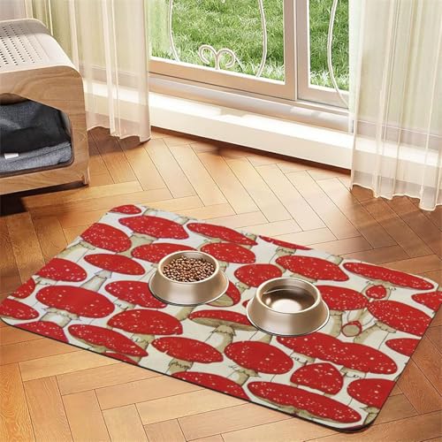 Saugfähige Tischdecke mit Pilzdruck, spezielles Pad für Futternäpfe, rollbar zur Aufbewahrung, ideal für Futternäpfe Saugfähige Tischdecke mit Pilzdruck, spezielles Pad für Futternäpfe, rollbar zur Aufbewahrung, ideal für Futternäpfe von Hhwwtye