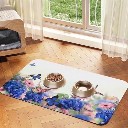 Saugfähige Tischdecke mit Schmetterlings-Gänseblümchen-Druck, spezielles Pad für Futternäpfe, rollbar zur Aufbewahrung, ideal für Futternäpfe Saugfähige Tischdecke mit Schmetterlings-Gänseblümchen-Druck, spezielles Pad für Futternäpfe, rollbar zur Aufbewahrung, ideal für Futternäpfe von Hhwwtye