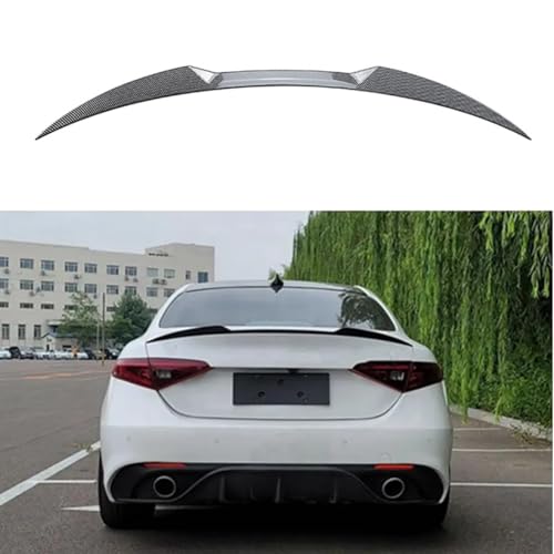 HhyY6LL Auto Heckspoiler Spoiler für Alfa Romeo Giulia 2015-2024,Kratzfeste Kofferraum Heckspoiler Flügel Lippe Dachspoiler Heckflügel Zubehör,B-Carbon Fiber Look von HhyY6LL