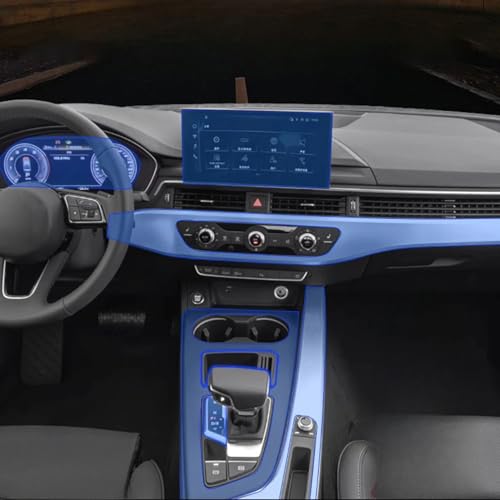 HhyY6LL Auto Interior TPU schutzhülle Film Anti-Scratch Zubehör Für Audi A4 S4 2020 2021 2022 2023,Mittelkonsole Kratzfest Reparatur TPU Schützen Folie,B-transparent von HhyY6LL