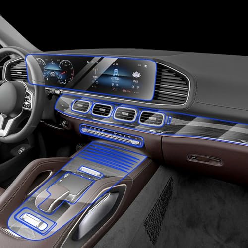 HhyY6LL Auto Interior TPU schutzhülle Film Anti-Scratch Zubehör Für Mercedes-Benz gls 450 2020 2021 2022 2023 2024,Mittelkonsole Kratzfest Reparatur TPU Schützen Folie von HhyY6LL