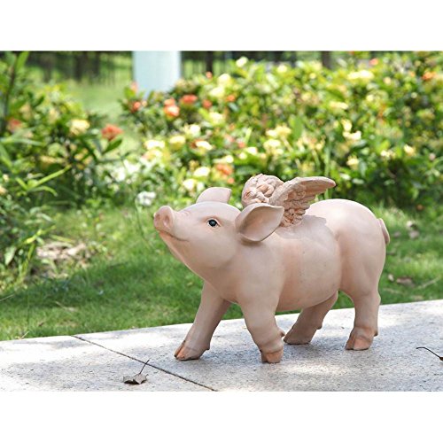 Hi-Line Gift Ltd. Sitzendes Schwein mit Flügeln, lachend von Hi-Line Gift Ltd