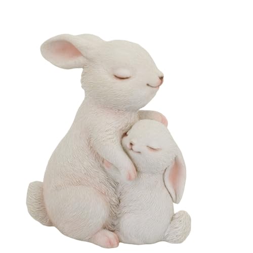 Hi-Line Gift Ltd. Tender Moments Polyresin Figur Mutter & Baby Hase in edlem Weiß von Hi-Line Gift Ltd.