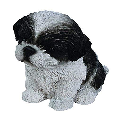 Hi-Line Sitting Shih Tzu Puppy Figurine Black/White von Hi-Line Gift Ltd