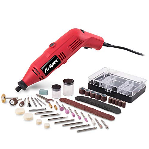 Hi-Spec 130W Hochleistungs-Multifunktionswerkzeug mit variablem Geschwindigkeitsregler, 121-tlg. Set für Schneiden, Bohren, Gravieren, Schleifen und Polieren – Kompatibel mit Dremel Set von Hi-Spec