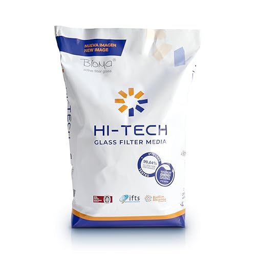 Hi-Tech Glass Filter Media Hi-Tech 20 kg – Weißer Filterglassand mit maximaler Filterleistung und Energieeinsparung von Hi-Tech Glass Filter Media