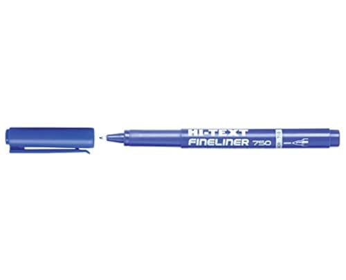 Hi-Text 750 Fineliner 12 Stück blau 1 mm von Hi-Text