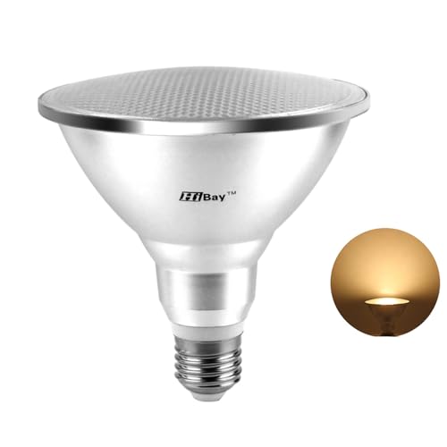 HiBay E27 PAR38 LED Strahler Leuchtmittel 12W 1200LM Birne 180 Grad Warmweiß Glühbirne Reflektor Spot Ersetzt Halogenlampe 120W für Innen Lampen 1 Pack von HiBay