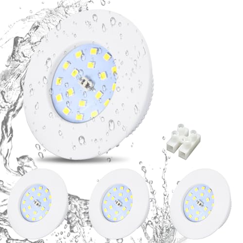 HiBay LED Einbaustrahler 230V Ultra Flach Bad Deckenleuchte mini Spot 60mm-65mm LED Einbauleuchten IP44 Warmweiß außen Strahler Badezimmer Lampe Set 4 von HiBay