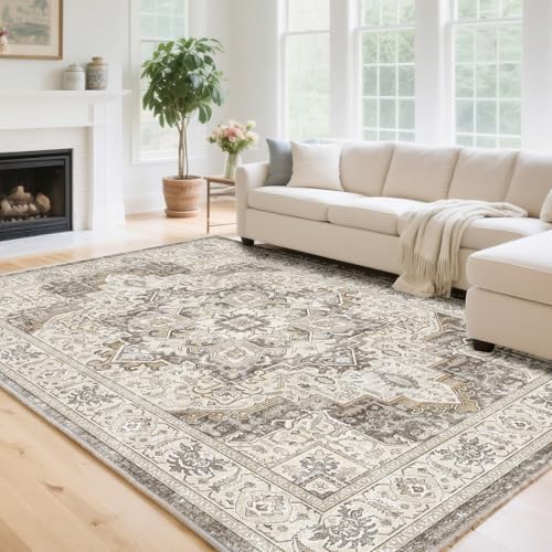 HiChiclife Vintage Teppich 160x230 Braun – Waschbar & rutschfest – Vintage Teppich im orientalischen Look mit TPE Unterseite – Kurzflor für große Räume & Wohnzimmer HiChiclife Vintage Teppich 160x230 Braun – Waschbar & rutschfest – Vintage Teppich im orientalischen Look mit TPE Unterseite – Kurzflor für große Räume & Wohnzimmer von HiChiclife