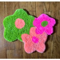 Lime Und Neon Pink Gänseblümchen Teppich, Wandbehang, Gänseblümchen, Blumenteppich, Wandbehang Rosa von HiCutie