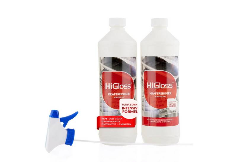 HiGloss Kraftreiniger Set Entkalker (3-St. 2x 1l inkl. Zerstäuber für müheloses Entfernen hartnäckiger Verschmutzungen) von HiGloss
