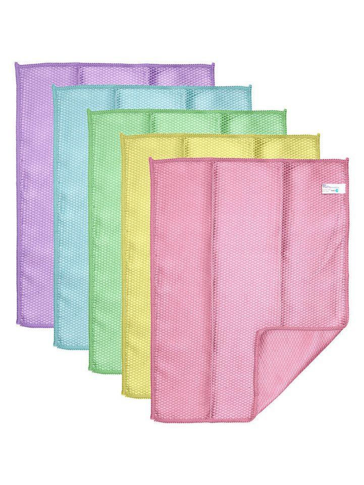 HiGloss Mikrofasertücher in Wabenstruktur, 5er-Set Mikrofasertuch (5-tlg., 5er-Set, Wabenstruktur, reinigt ohne Chemie, waschbar & wiederverwendbar) von HiGloss