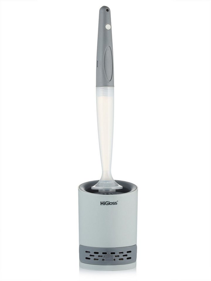 HiGloss WC-Reinigungsbürste Toilettenbürste „SmartClean“, (1-tlg), mit antibakterieller Gummibürste & integriertem Reinigungsmittelspende von HiGloss