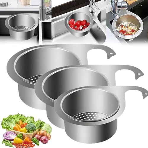 Multi-functional Drain Basket, Siebkorb aus Edelstahl in Schwanenform für die Spüle, Spülbecken Sieb, Abnehmbare Sieb Küche Abflussregal,Waschbecken Filterablage (3pcs) von HiGropcore