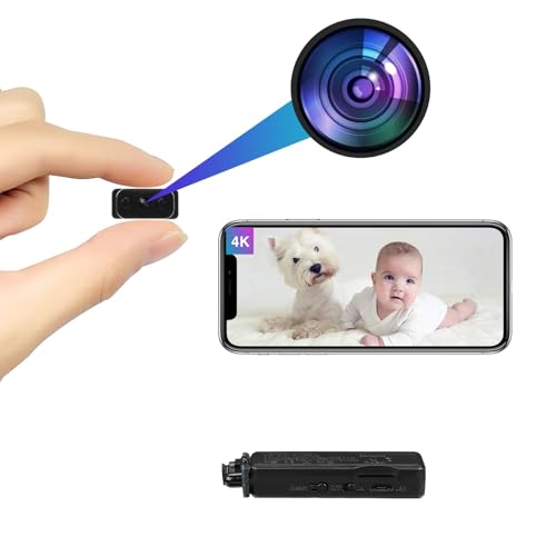 HiKam 4K HD Kleine Kamera, Live Übertragung Handy App, Überwachungskamera Innen Überwachung Hundekamera, Bewegungserkennung, Nachtsicht, Alarm auf Handy, E-Mail-Alarm,aufzeichnung, 3Pro von HiKam