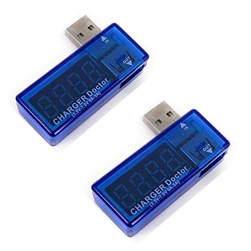 HiLetgo 2 x USB-Ladekabel, Spannungstester, USB-Ladegerät, Voltmeter, Ammeter, Voltmeter, Ammeter mit LED-Display. von HiLetgo
