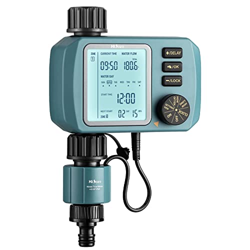 HiOazo Bewässerungscomputer, mit Wasser durchflussmesser, 3 Zeitplänen, Automatische/Manuell Bewässerungssteuerung, Regenverzögerung, Wasserdurchflussmesser, HO-WT-1 HiOazo Bewässerungscomputer, mit Wasser durchflussmesser, 3 Zeitplänen, Automatische/Manuell Bewässerungssteuerung, Regenverzögerung, Wasserdurchflussmesser, HO-WT-1 von HiOazo