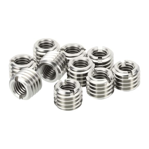 HiPicco Gewindeadapterhülse, Reduziermutter, M6 x 1 Außengewinde auf M4 x 0,7 Innengewinde, Edelstahl, Reparatureinsatz, Mutter, Schraube, 6 mm Länge, Reduzierstück, Umwandlung, Befestigungselement von HiPicco