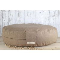 Bodenkissen Xl, Warmes Braun - Grau, Feine Gewebte Karos "Malte 2" Baumwolle Rund Kissen Füllung Bio-Dinkelspelzen O. Weiche Faserbällchen Bodenkissen Xl, Warmes Braun - Grau, Feine Gewebte Karos "Malte 2" Baumwolle Rund Kissen Füllung Bio-Dinkelspelzen O. Weiche Faserbällchen von HiPsyHandmade