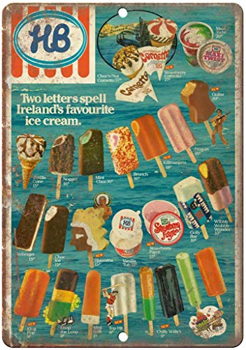 HiSign HB Ice Cream Ireland Menu Blechschilder Metall Poster Warnschild Retro Schilder Blech Blechschild Wanddekoration Malerei Bar Cafe Küche Garten von HiSign