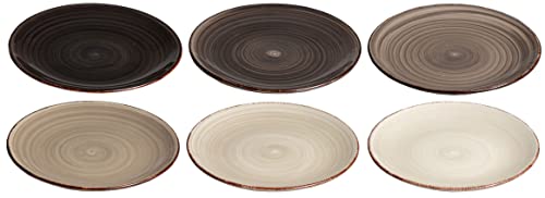 Hit Studio Tavola Frühstücksteller Industrial 6-teiliges Set, 19 cm Durchmesser, sortiert von HiT