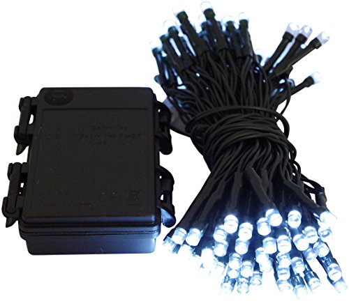 Led Lichterkette Batterie 24 48 96 mit Timer schwarzes Kabel für innen und außen (48er kaltweiß) von HiT