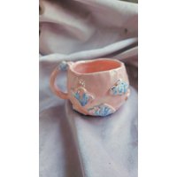 Wolkenzauber Tasse Handgefertigte Keramik Kaffeebecher Teetasse. Blumen Trinktasse. Geschenkidee. Tasse. Becher. Drinkwater. Geschirr. Geburtstag von HiTheretheShop