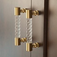 Messing Acryl Twisted Pulls Handgemachte Schubladengriffe Knobs Klare Dresser Knäufe Küchenschrank Griffe Knob Double Hole Handle von Hiamazingaugust