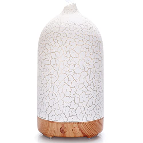 Hianjoo Aroma Diffuser 200ml Luftbefeuchter, Leiser Ultraschall Aromatherapie Diffusor mit 7 Farben LED für Büro,Yoga,Spa,Schlafzimmer - Helles Holz von Hianjoo