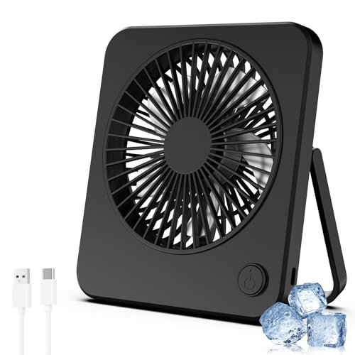 Hianjoo USB Ventilator, Mini Ventilator Leiser, Tischventilator mit 3 Geschwindigkeiten, USB Lüfter Desk Fan für Büro, Zuhause und Schlafzimmer [Schwarz] Stromversorgung über USB, Keine Batterie von Hianjoo