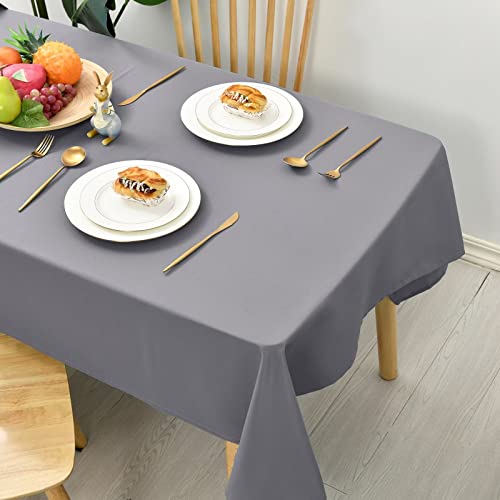 Hiasan Glatt Tischdecke Fleckenabweisend Tischtuch mit Lotuseffekt Leicht Wasserabweisend Tischwäsche, Grau, 100x100cm von Hiasan