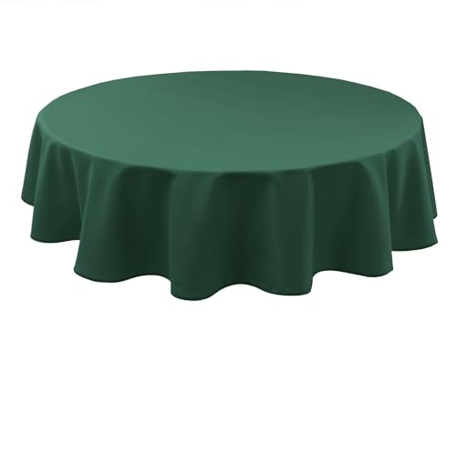 Hiasan Grün Wasserabweisend Tischdecke aus Polyester,Rund140cm,Anti-Falten Tischtuch,geeignet für Küche,Restaurant,Hochzeit von Hiasan