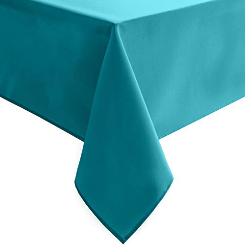 Hiasan Rechteckige Tischdecke, wasserabweisend und auslaufsicher, küchenwaschbar, Polyester-Stoff, Tischdecke für 1,8 m große Tische, 137 x 203 cm, Türkis Hiasan Rechteckige Tischdecke, wasserabweisend und auslaufsicher, küchenwaschbar, Polyester-Stoff, Tischdecke für 1,8 m große Tische, 137 x 203 cm, Türkis von Hiasan