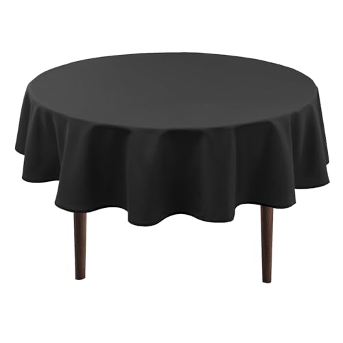 Hiasan Schwarz Wasserabweisend Tischdecke aus Polyester,Rund140cm,Anti-Falten Tischtuch,geeignet für Küche,Restaurant,Hochzeit Hiasan Schwarz Wasserabweisend Tischdecke aus Polyester,Rund140cm,Anti-Falten Tischtuch,geeignet für Küche,Restaurant,Hochzeit von Hiasan